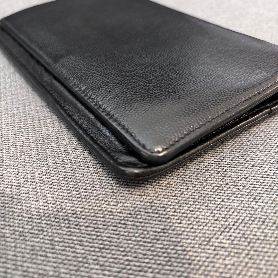 CHANEL 美品　長財布　ブラック　キャビアスキン　ココマーク　シルバー金具