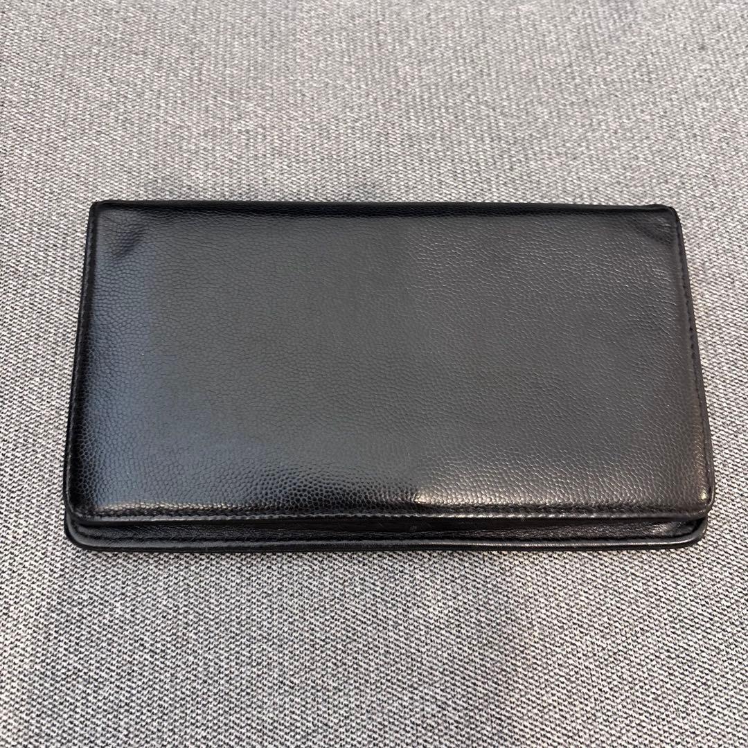 CHANEL 美品　長財布　ブラック　キャビアスキン　ココマーク　シルバー金具