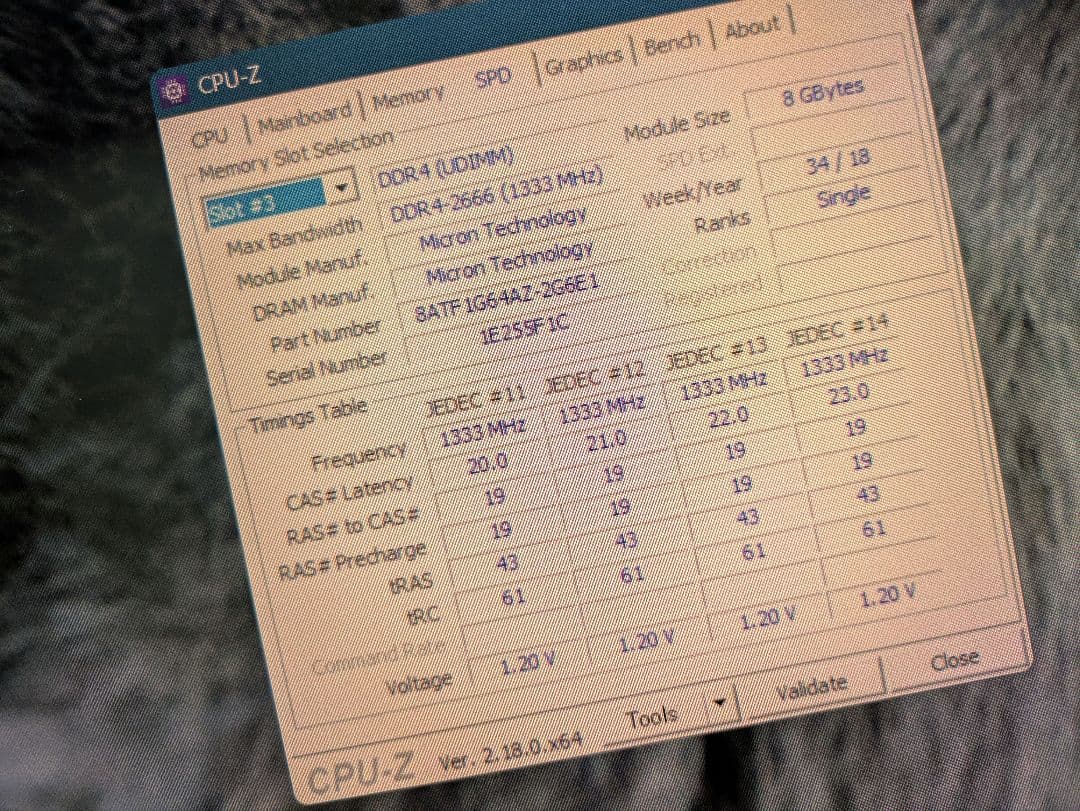 DDR4 2666 8GB 2枚