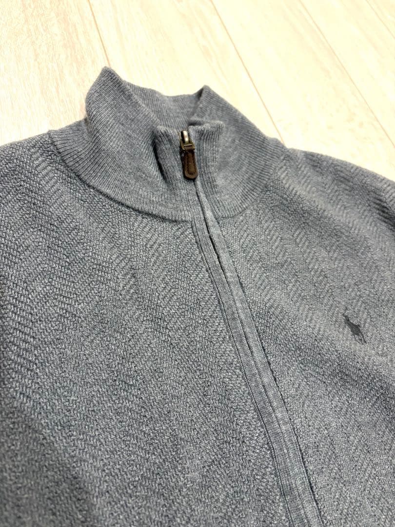 極美品　ポロラルフローレン　ウォッシャブル　ウール　ドライバーズ　フルジップ