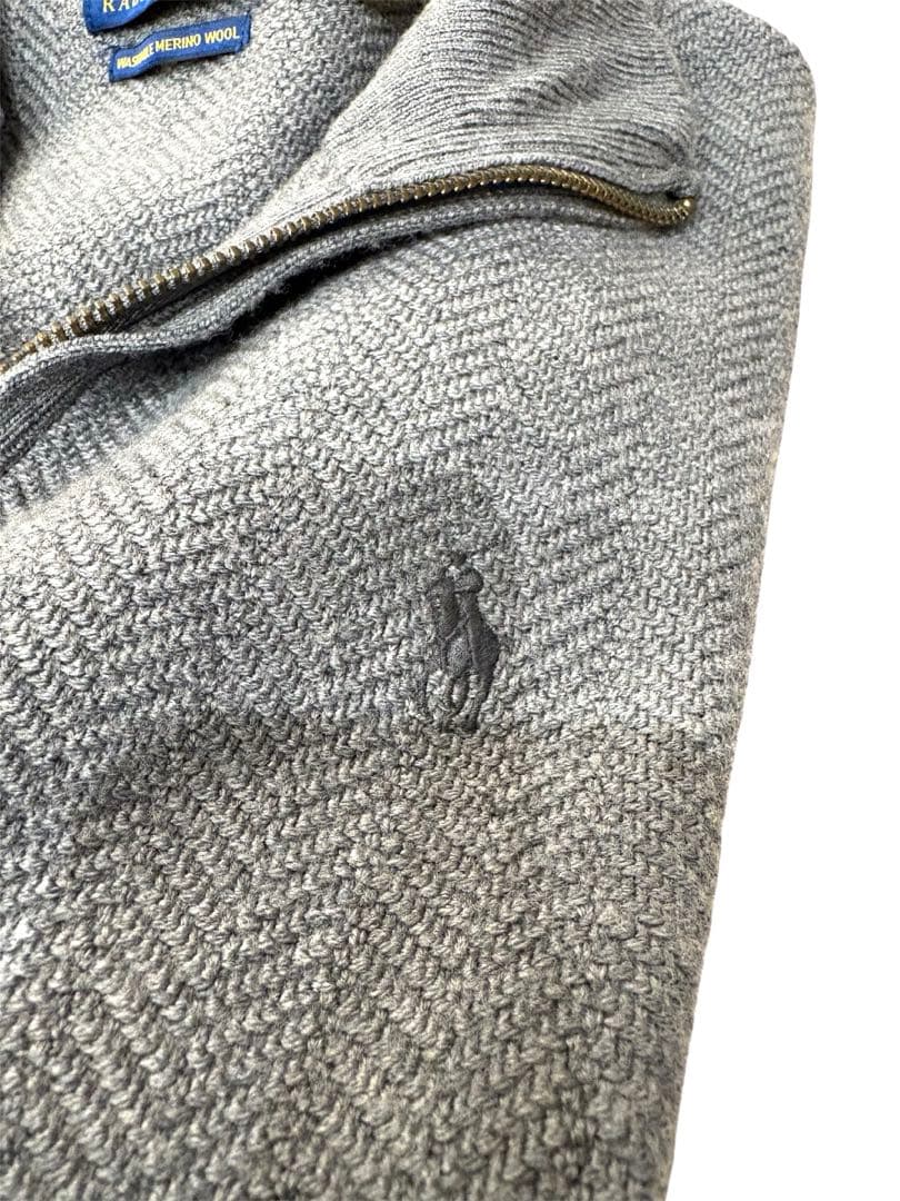 極美品　ポロラルフローレン　ウォッシャブル　ウール　ドライバーズ　フルジップ