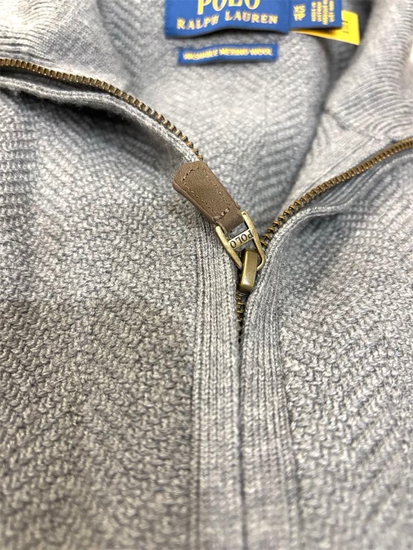 極美品　ポロラルフローレン　ウォッシャブル　ウール　ドライバーズ　フルジップ
