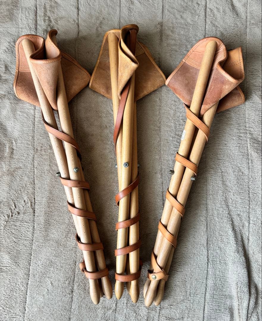 ヨーロッパ製ヌメ革折りたたみチェア　3脚