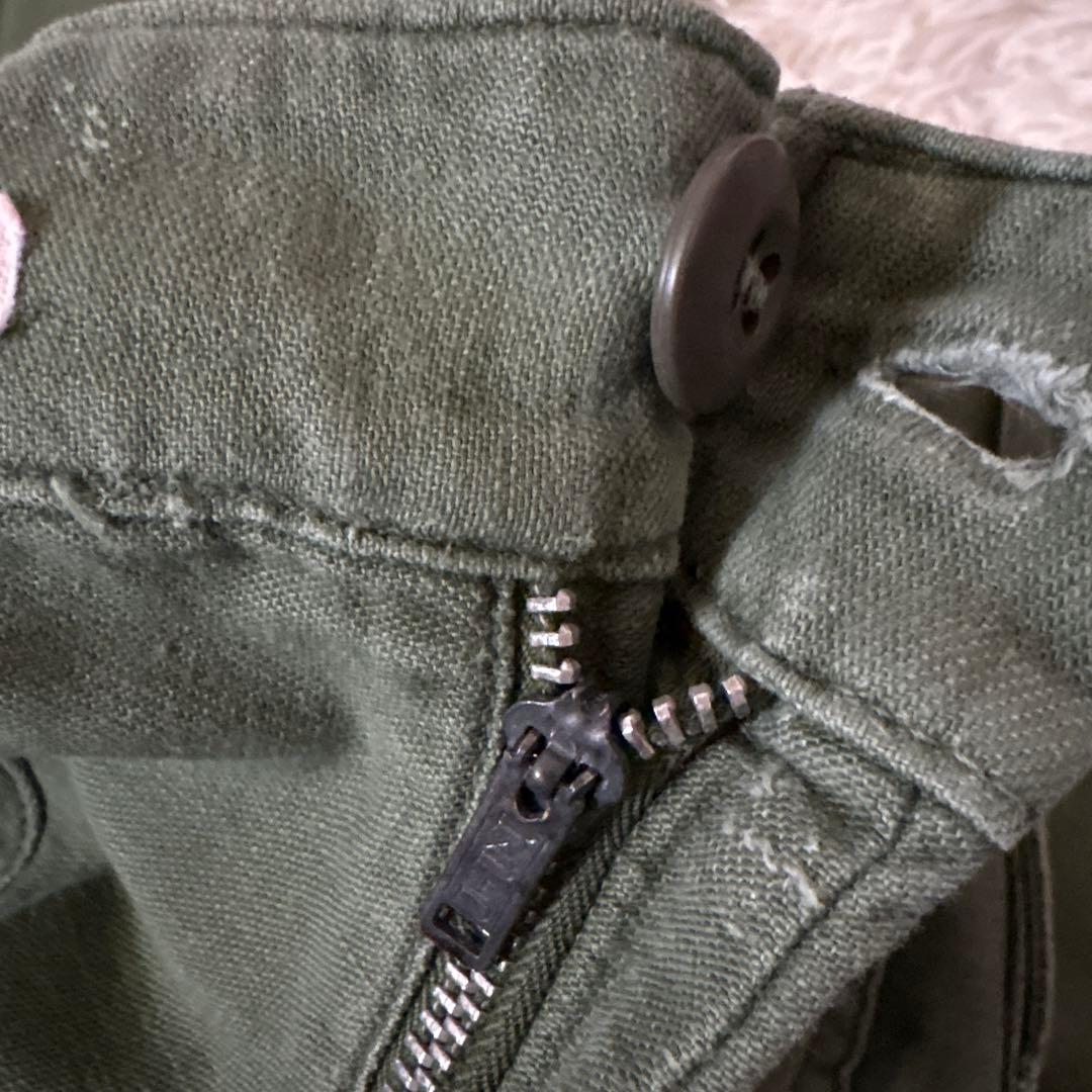 60s US ARMY OG-107 ベイカーパンツ　ジッパー