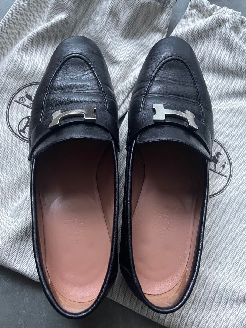 味噌汁さま専用エルメス　モカシンパリローファー黒