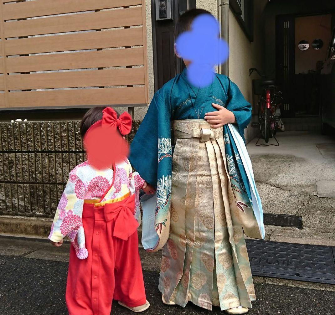 美品 七五三 男の子 5歳 産着 着物 フルセット 鷹の刺繍 卒園 入学 記念日