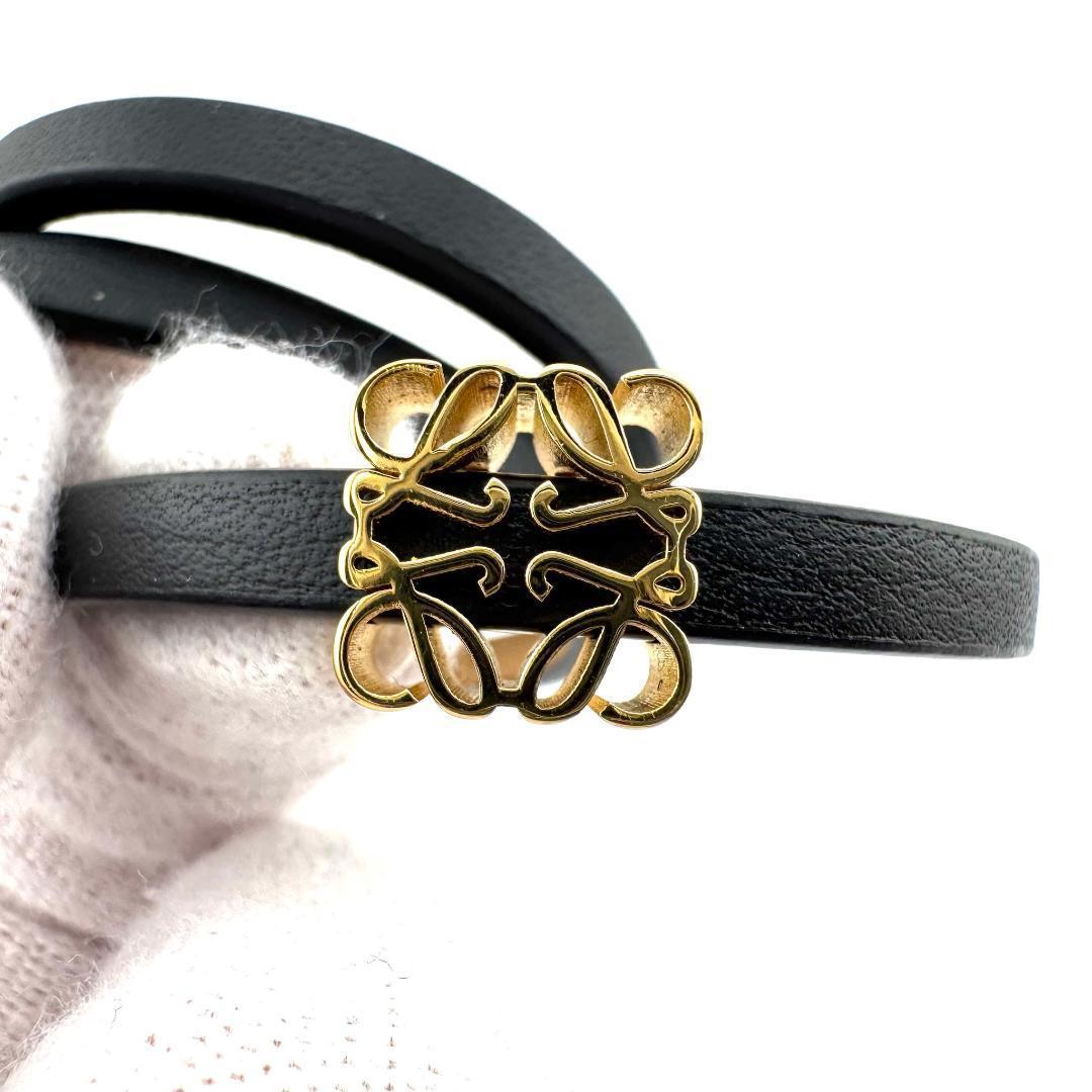 ロエベ アナグラム ツイスト バングル J920240 ブレスレット レザー