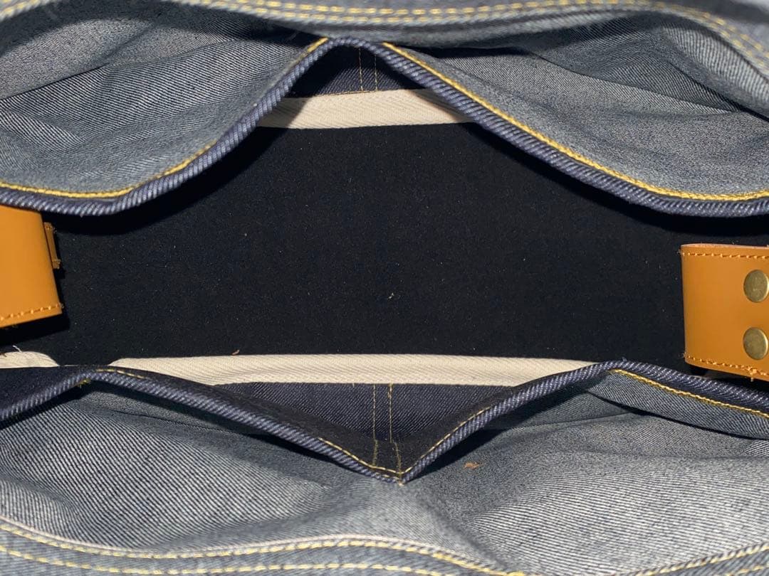 ☆両面リュック対応☆岡山デニム☆悪ネコ☆ステンシル☆4wayあおりバッグ