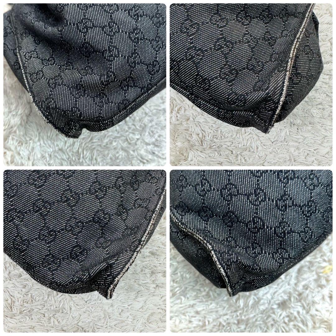 【美品】グッチ ハンドバッグ キャンバス シェリーライン GG グレー