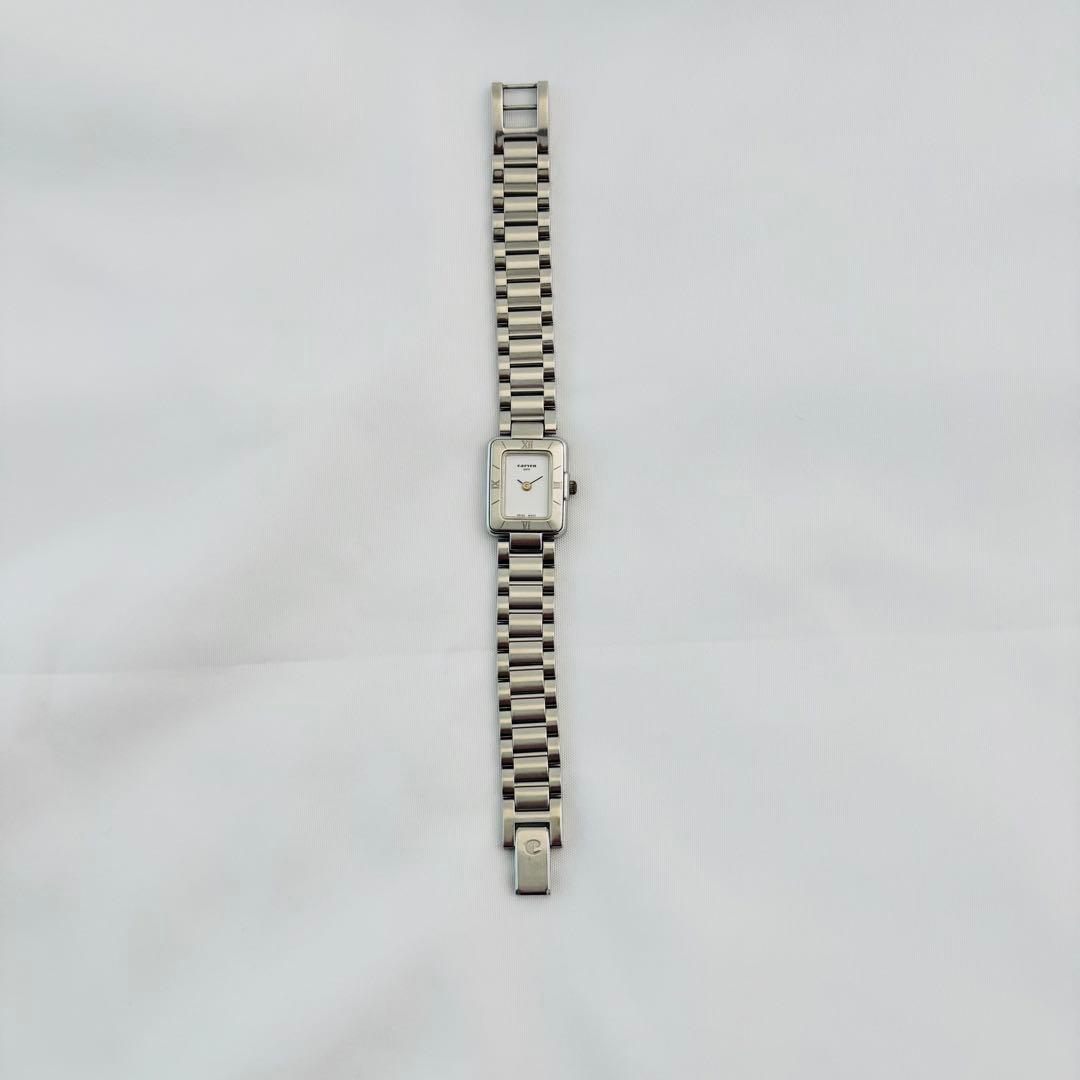 稼働 Carven カルヴェン 腕時計 スイス製 スクエア シルバー レディース