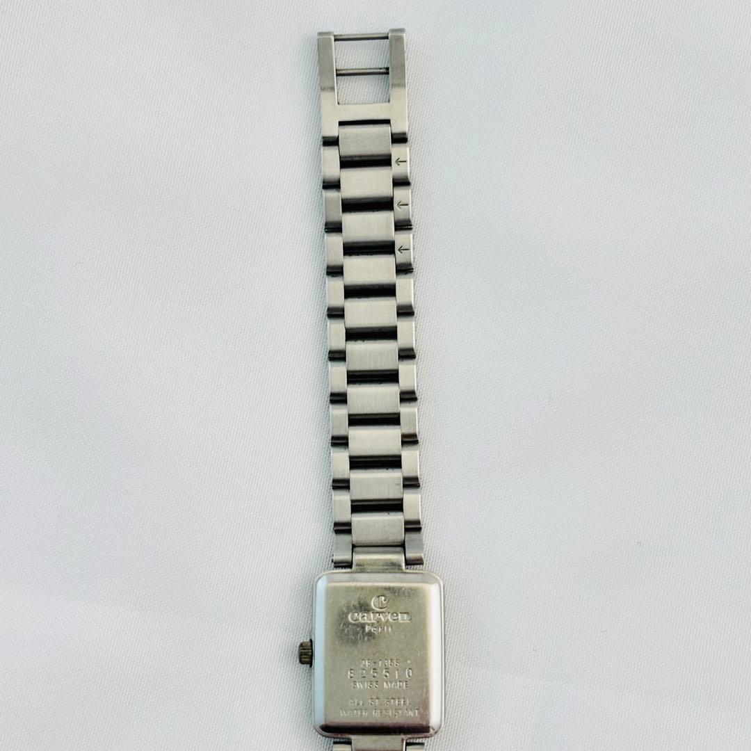 稼働 Carven カルヴェン 腕時計 スイス製 スクエア シルバー レディース