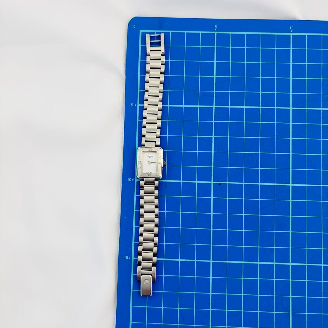 稼働 Carven カルヴェン 腕時計 スイス製 スクエア シルバー レディース