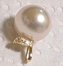 あこや真珠10.5mm K18 ダイヤモンド0.01ct ペンダントトップ　稀少