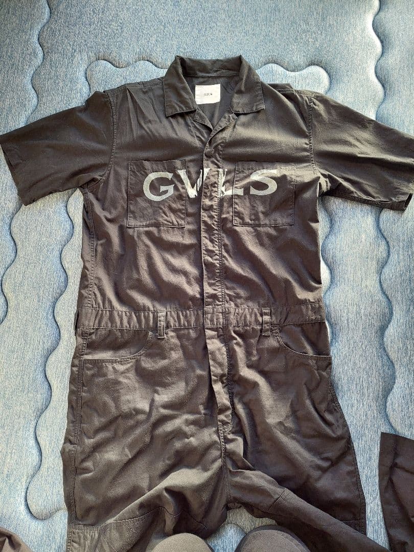 GVLS 黒 半袖オーバーオール