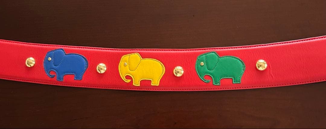 GIVENCHY ジバンシー　ベルト　ヴィンテージ　赤　ゾウ　フランス製　希少