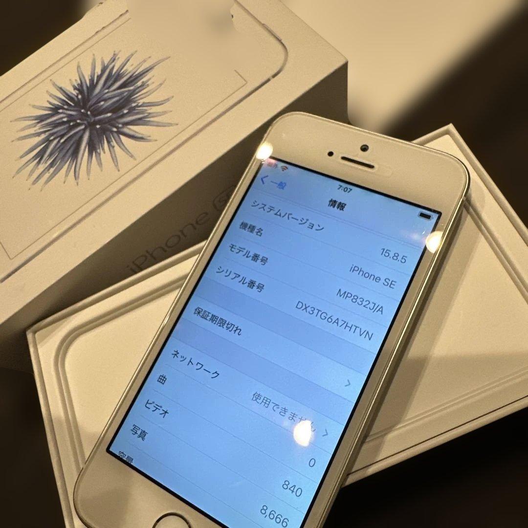 レア★Apple iPhoneSE 32GBシルバー本体ケース箱付きdocomo