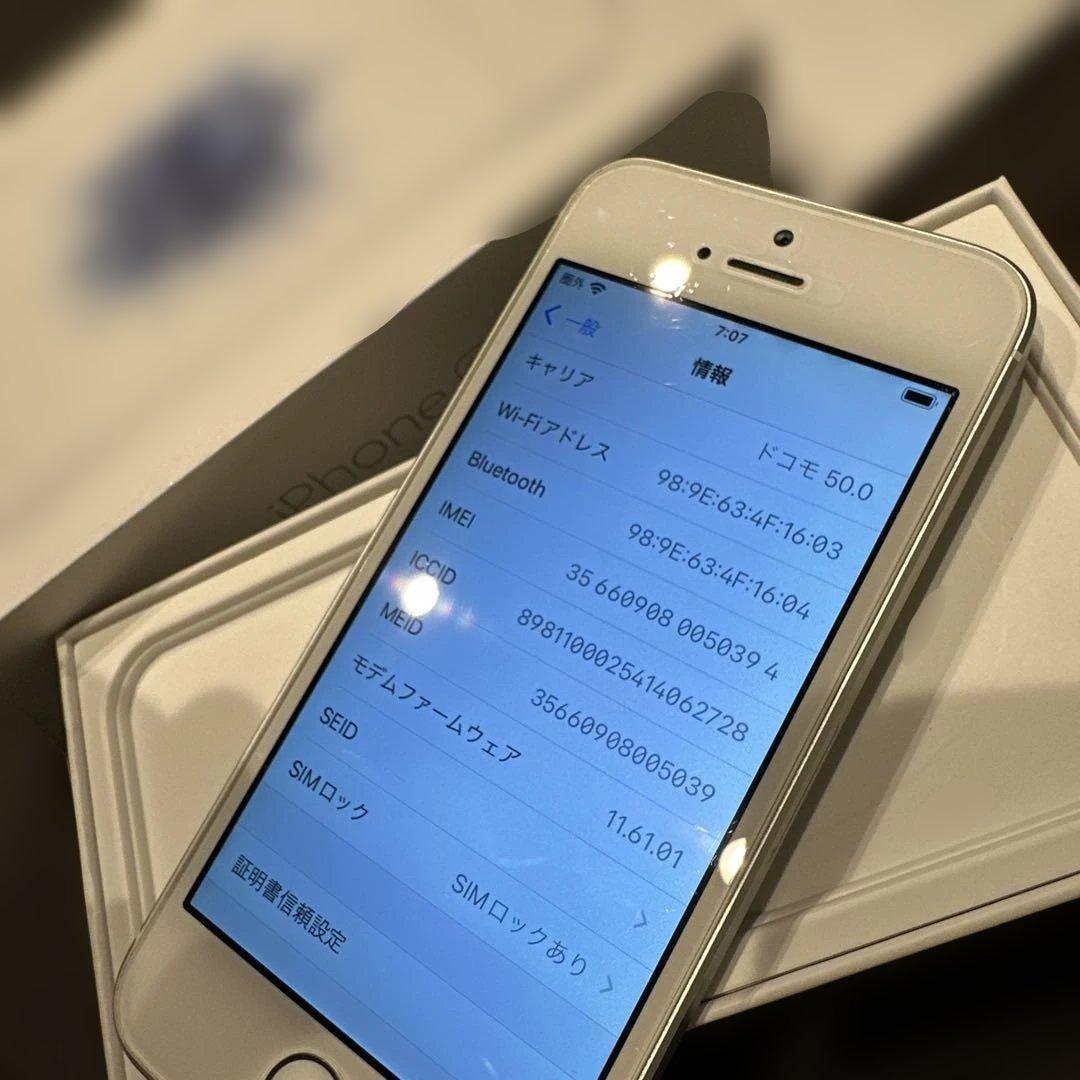 レア★Apple iPhoneSE 32GBシルバー本体ケース箱付きdocomo