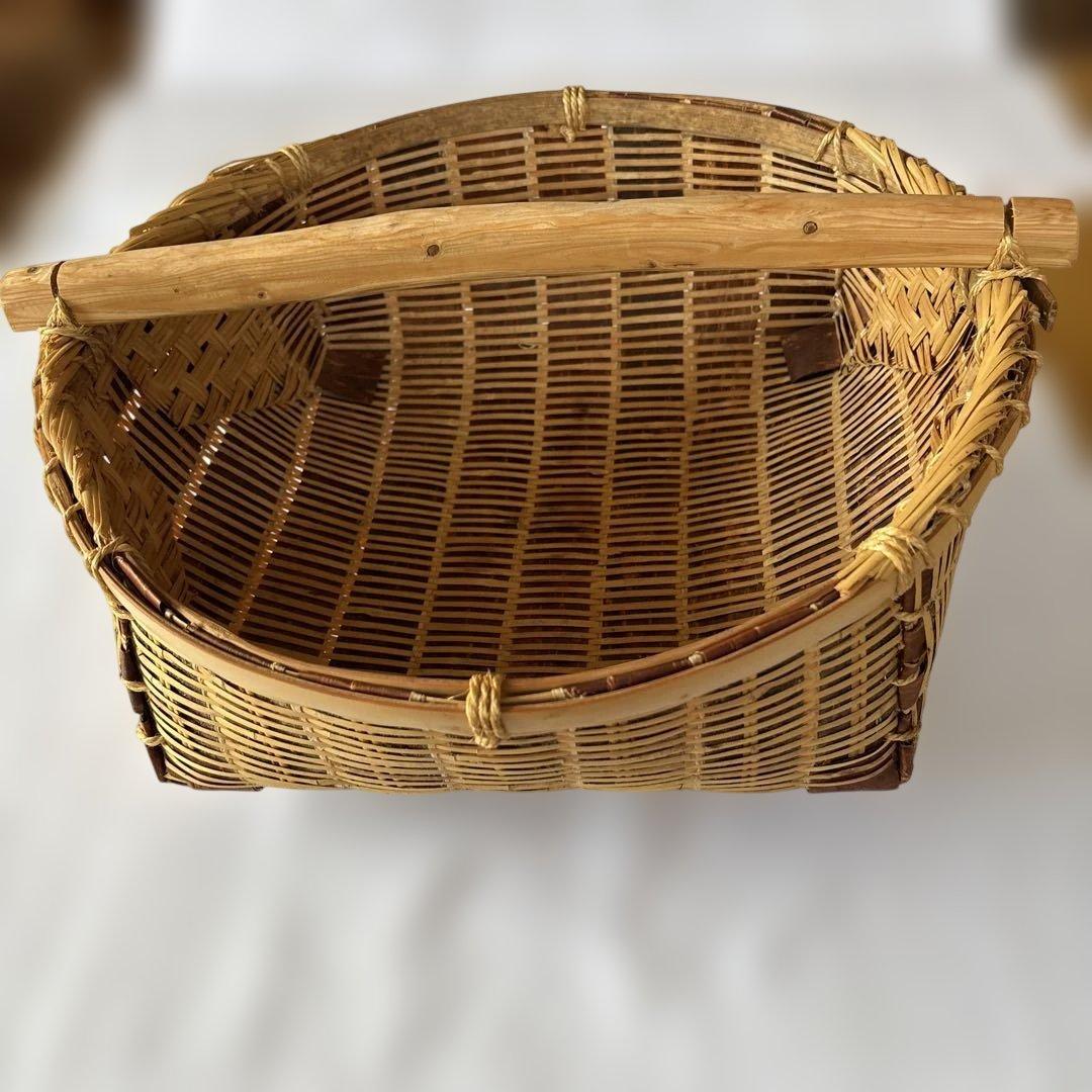 竹製籠　竹製円形 直径約40cm