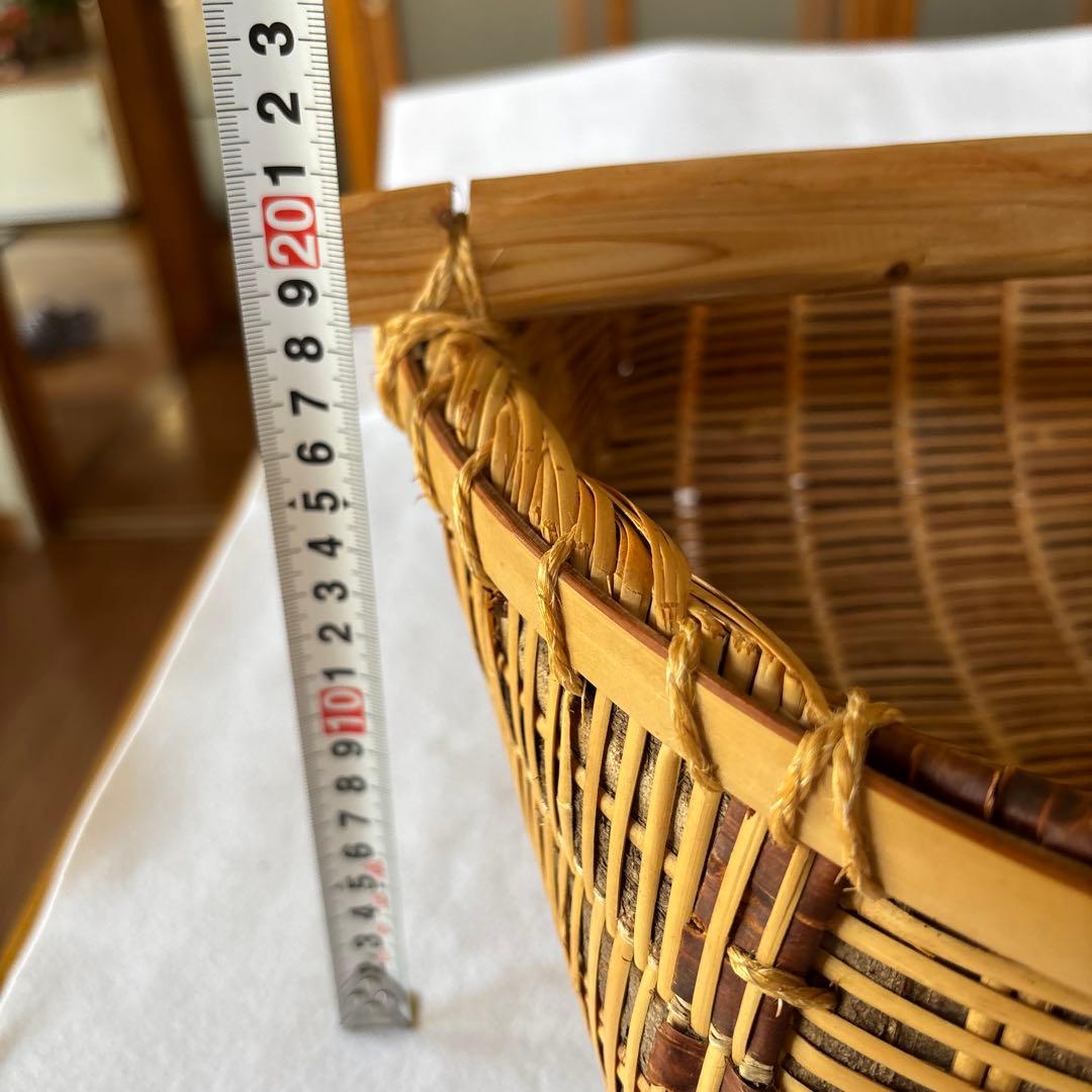 竹製籠　竹製円形 直径約40cm