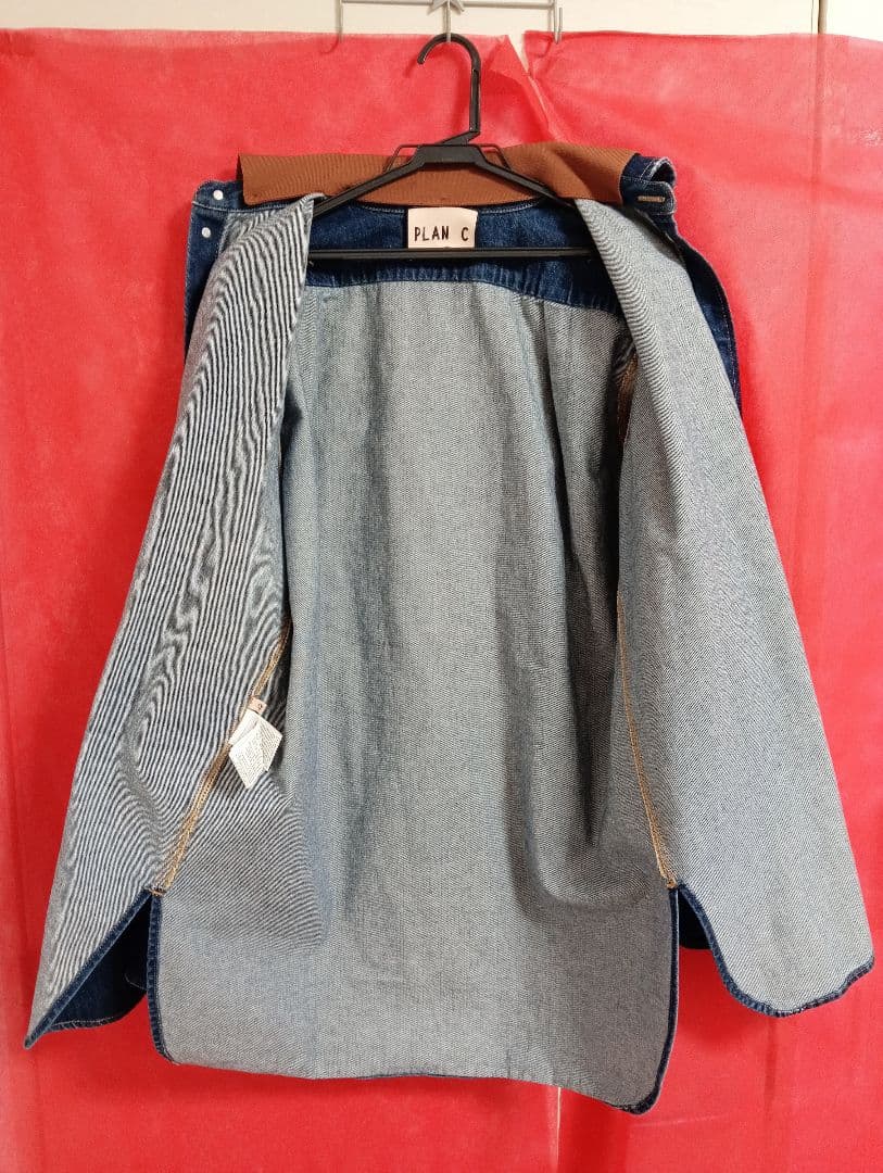 PLAN C デニムシャツ ブラウン襟