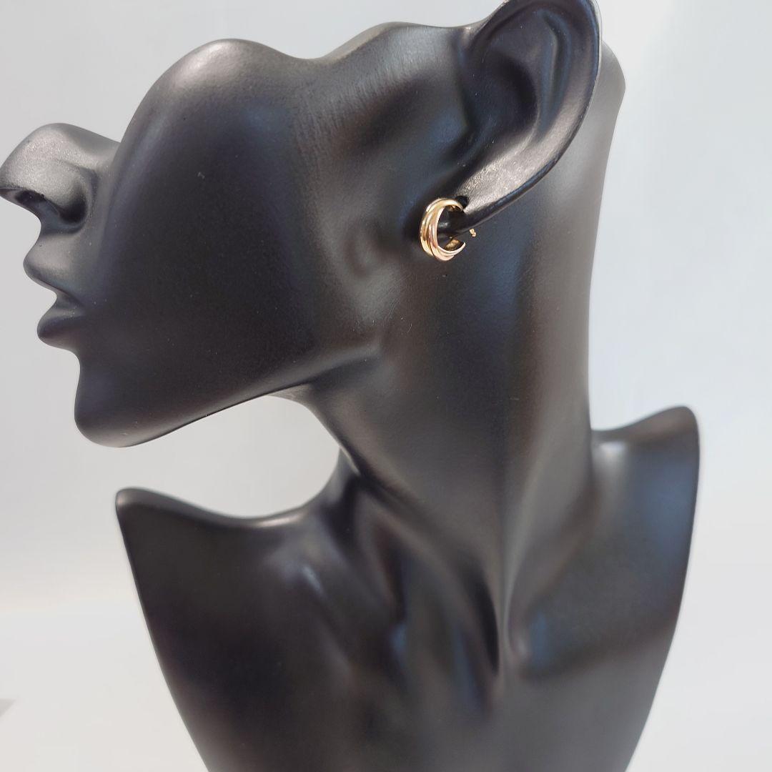 【磨き済】カルティエ トリニティ フープ ピアス 片耳用 6816