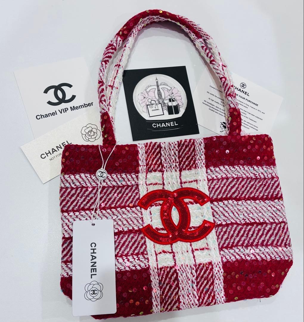 CHANEL トートバッグ スパンコール　シャネルノベルティ　バッグ　2点