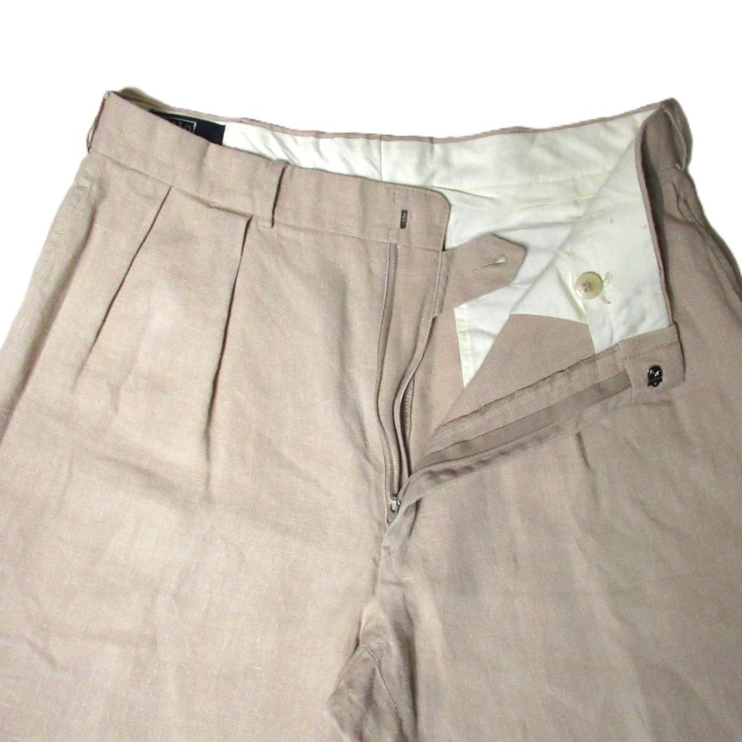 90's 2タック リネンワイドスラックス Ralph Lauren ベージュ