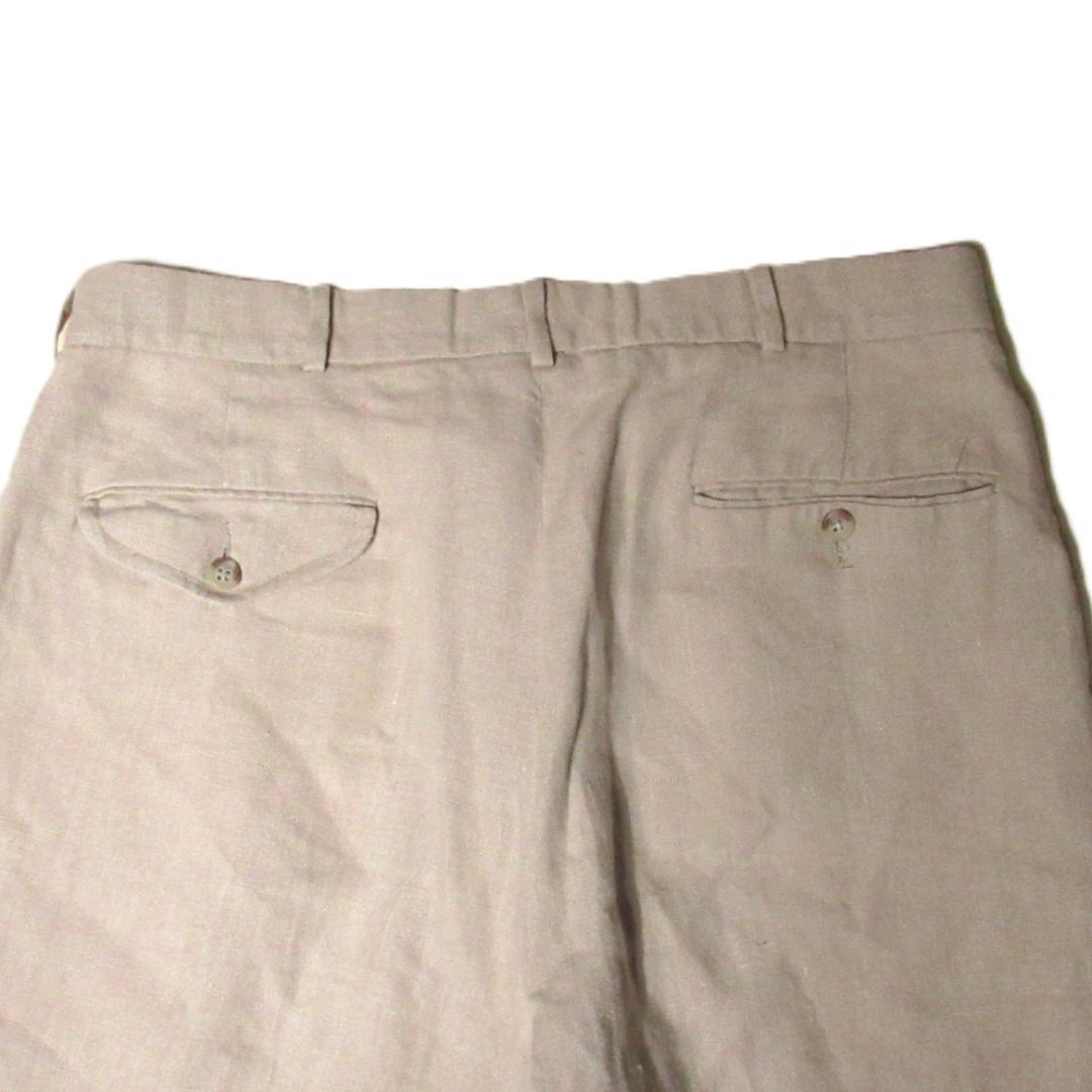 90's 2タック リネンワイドスラックス Ralph Lauren ベージュ