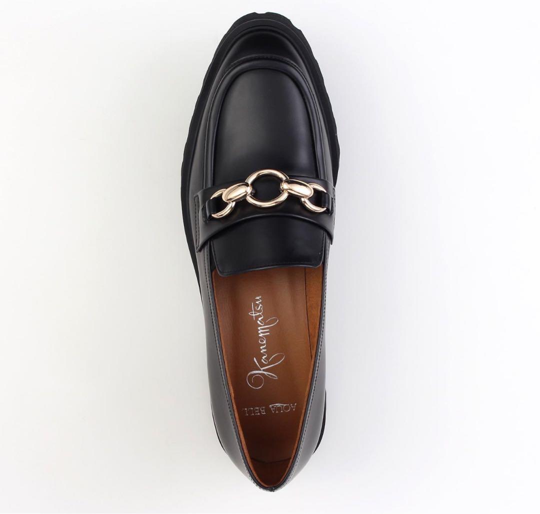 チェーン付き厚底ローファー