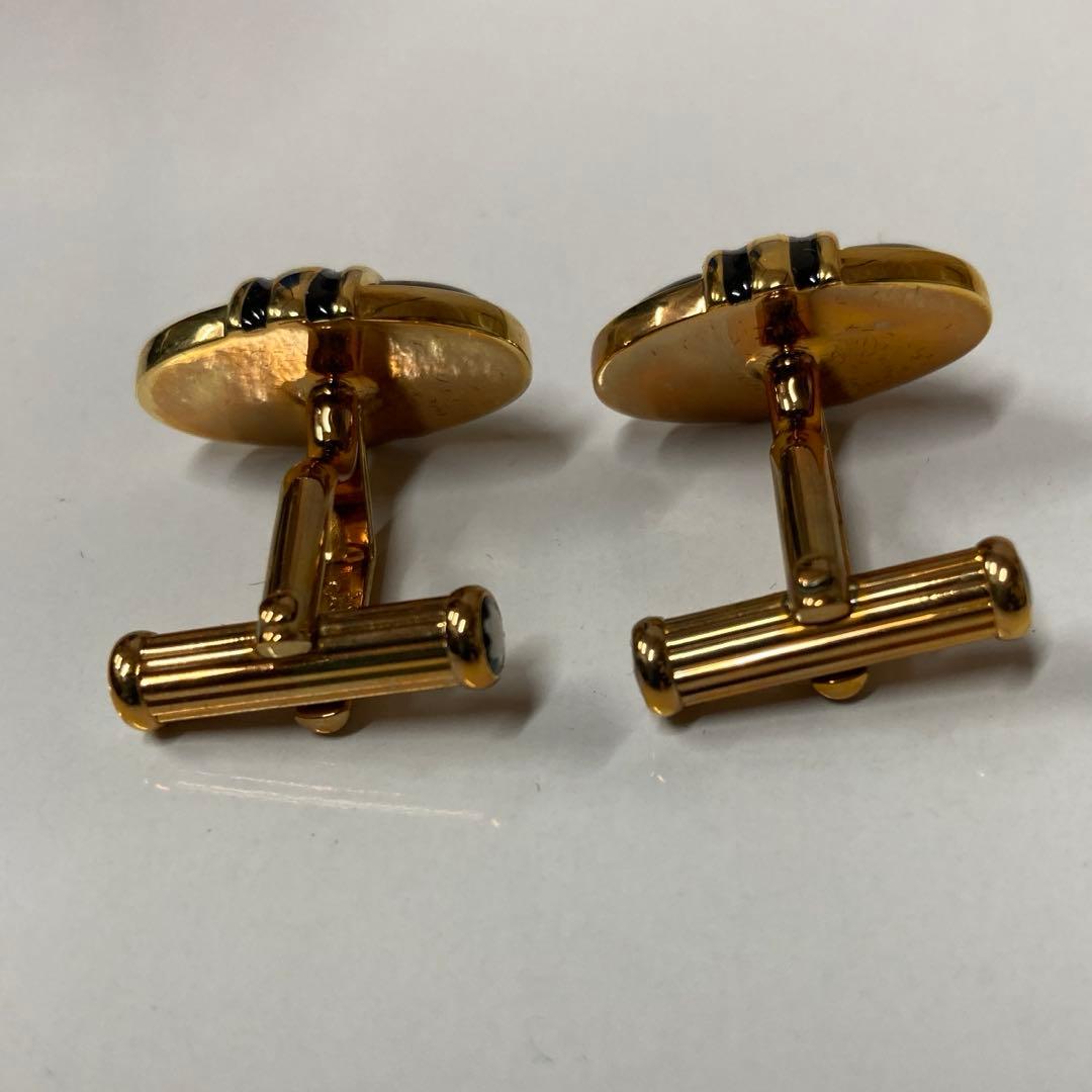 MONTBLANC モンブラン　カフス　ゴールド×ブラック　楕円　箱付き