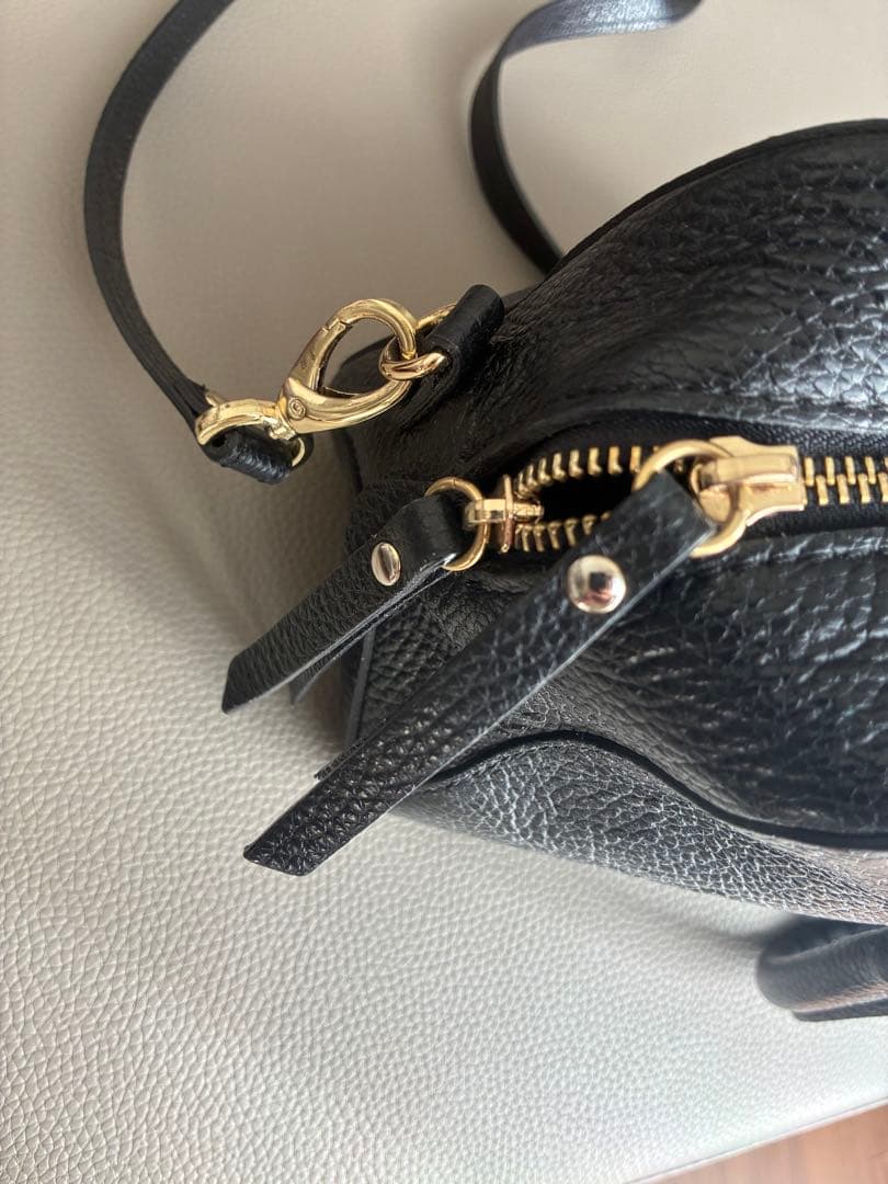 maxmara 牛革 ハンドバッグ ショルダー 黒 マックスマーラ ボストン