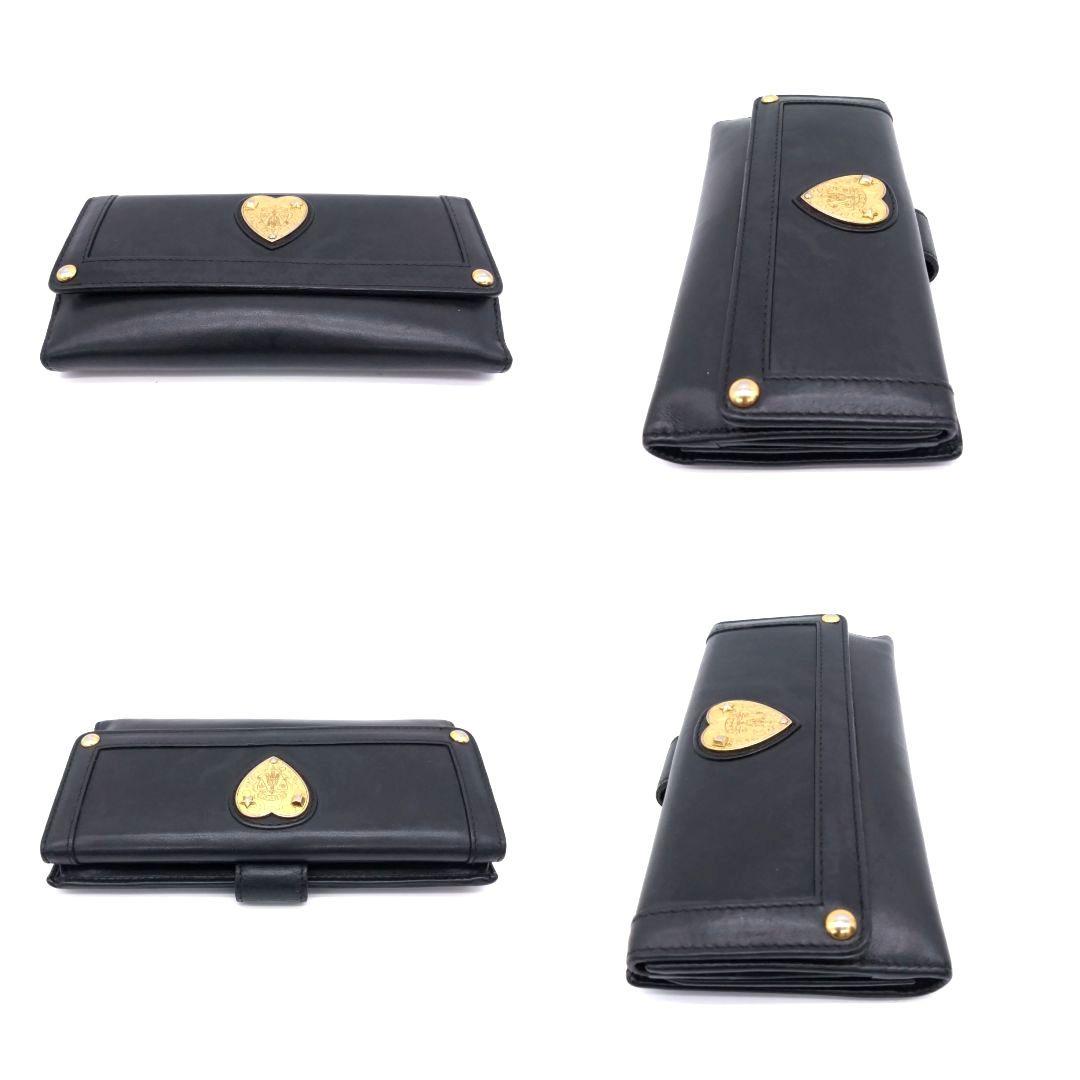 GUCCI 長財布 ハートクレスト ハートロゴ金具 可愛い 黒 208566