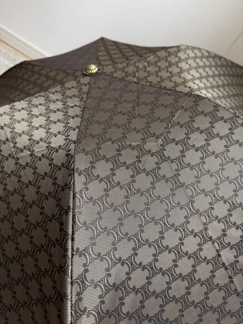 美品 CELINE セリーヌ マカダム柄 折り畳み雨傘