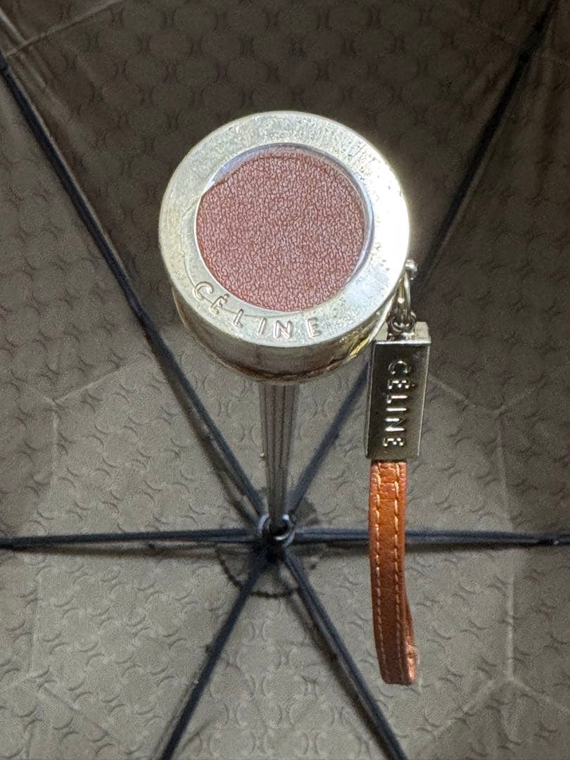 美品 CELINE セリーヌ マカダム柄 折り畳み雨傘