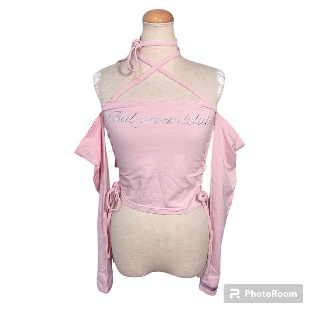 babylclub string top トップス ピンク