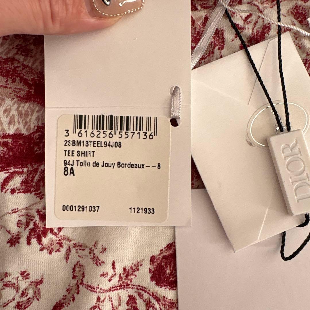 Christian Dior ボルドー動物柄長袖Tシャツ 8A