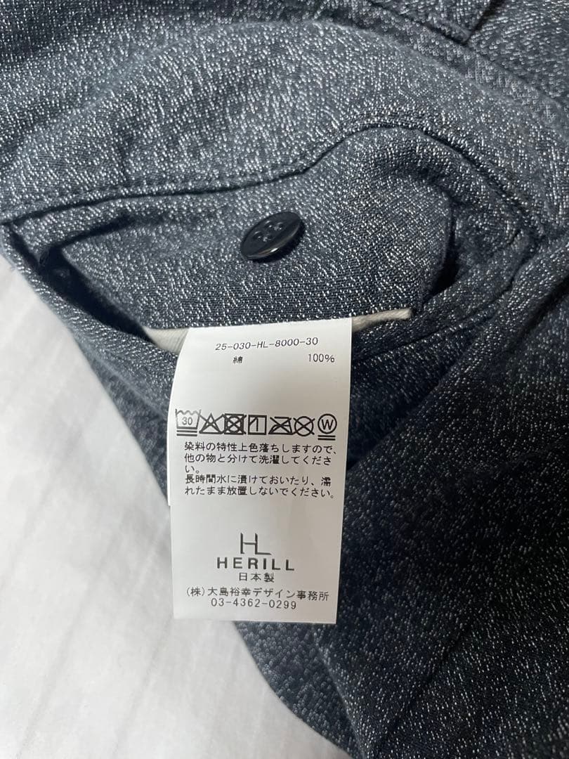 【25AW 新品】HERILL Blackchambray Workpants