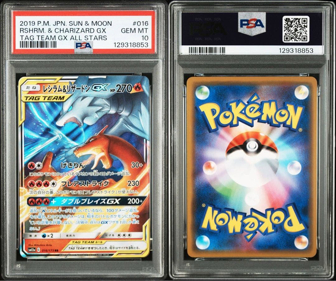 【PSA10】レシラム&リザードンgx tagteam タッグオールスターズ