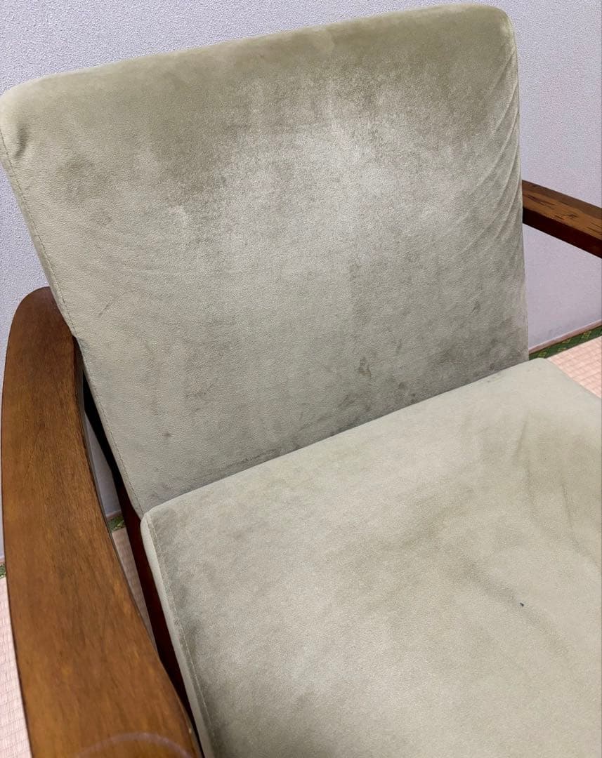 NOCE ソファ 北欧 レトロ 木製 モケットソファ 1人 中古 アンティーク