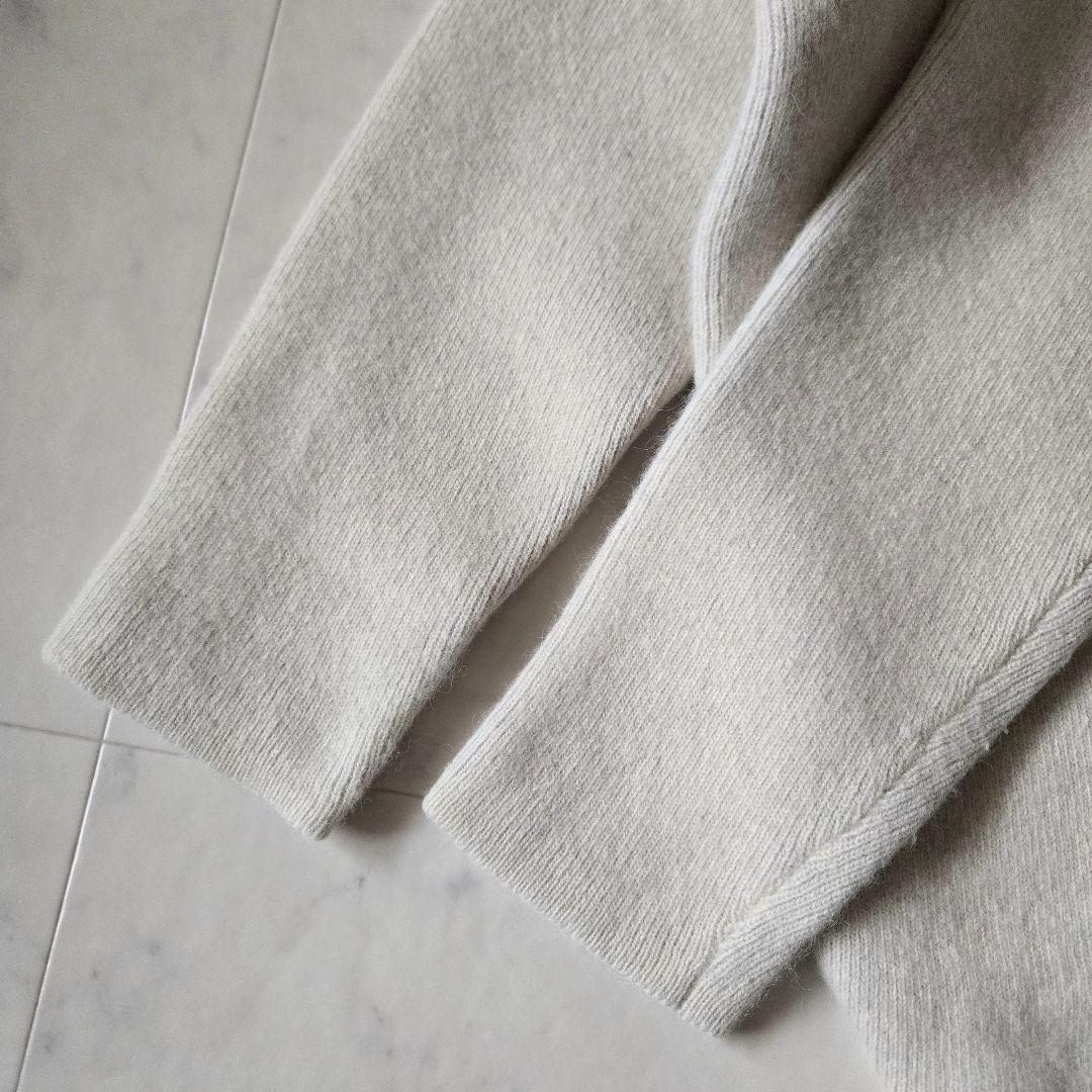 美品✨エレンディーク　ラクーンミックスダブルカーディガン　アイボリー　パープル