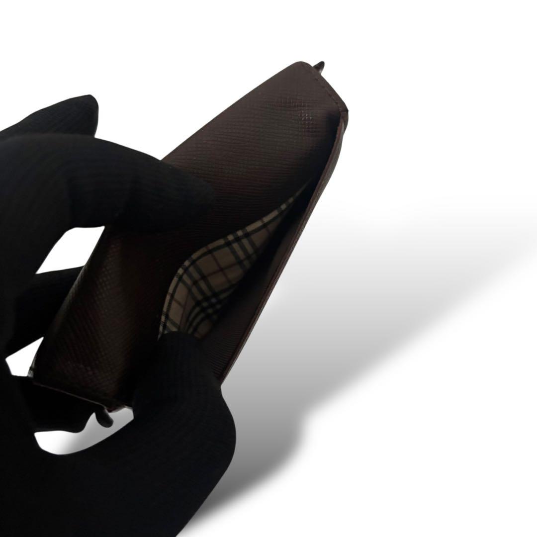 バーバリー　カード入れ　名刺入れ　ブラウン　ノバチェック　レザー