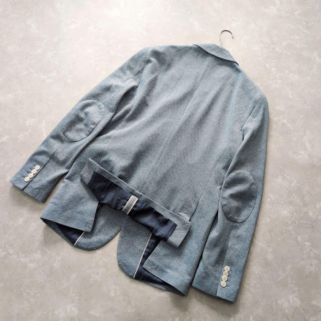 【美品】ZARA　エルボーパッチ　XL　ブルー　春ジャケット　おしゃれ　大きい