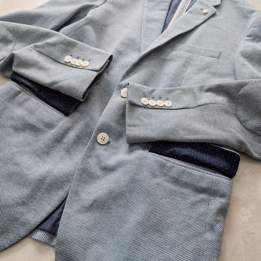 【美品】ZARA　エルボーパッチ　XL　ブルー　春ジャケット　おしゃれ　大きい