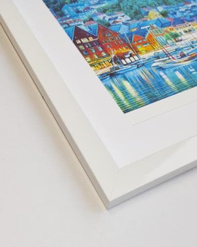 ノルウェー　ベルゲン　ヨーロッパ　風景画　水彩画　アクリル画　インテリア 北欧