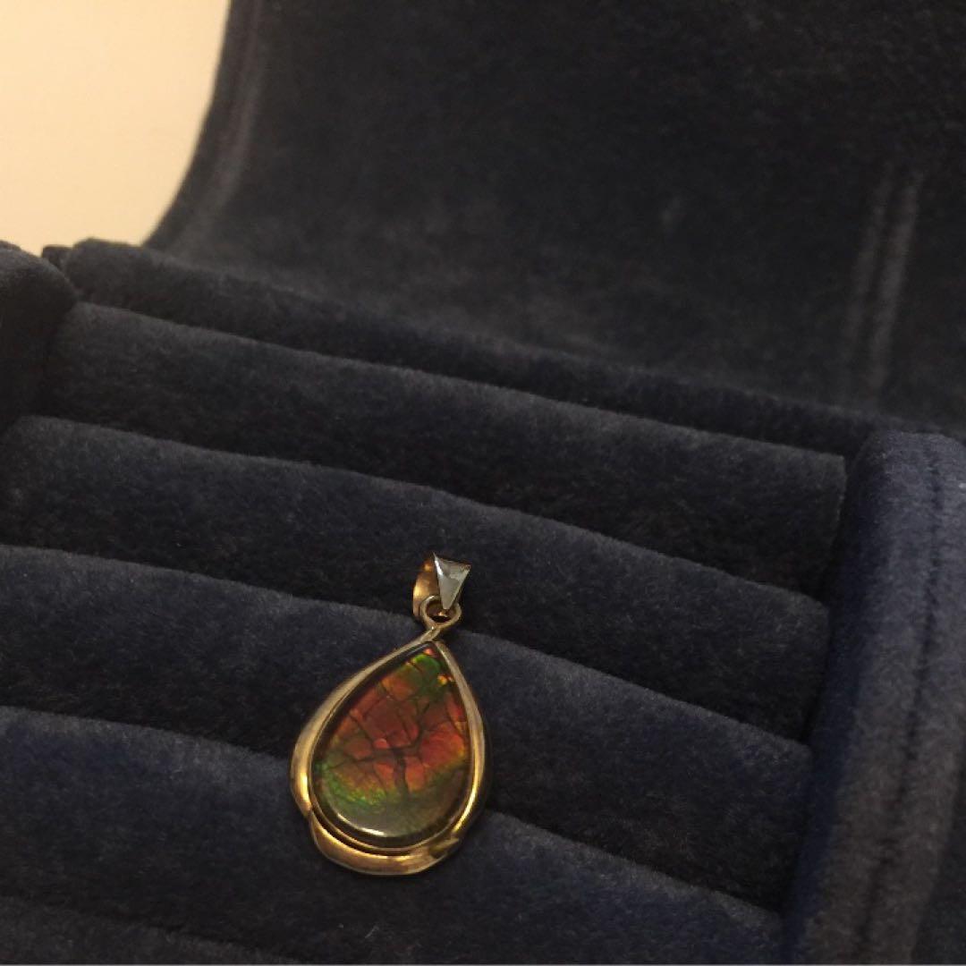 ネックレストップ 14K アンモライト　希少