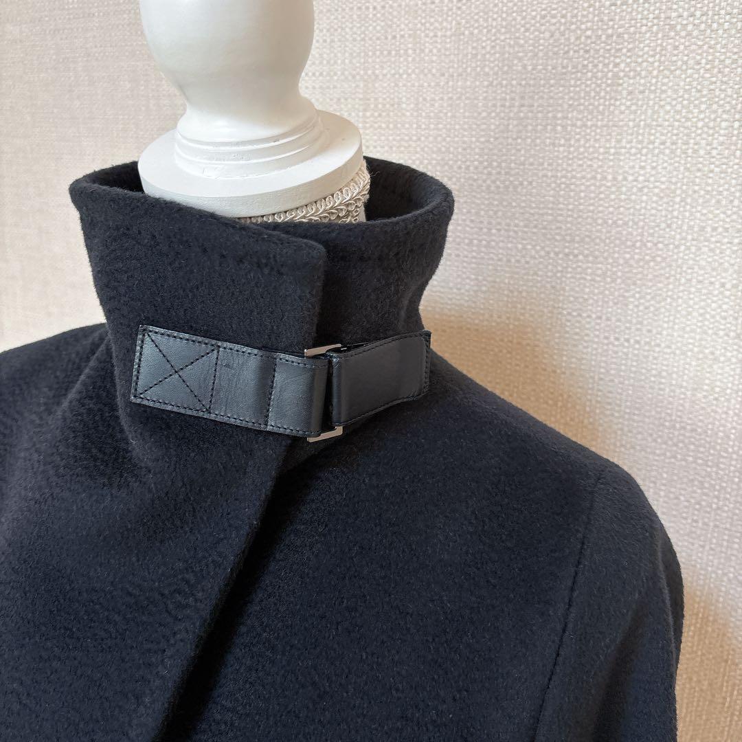 美品☆マックスマーラ 女優襟コート キャメル100% 白タグ ダークネイビー