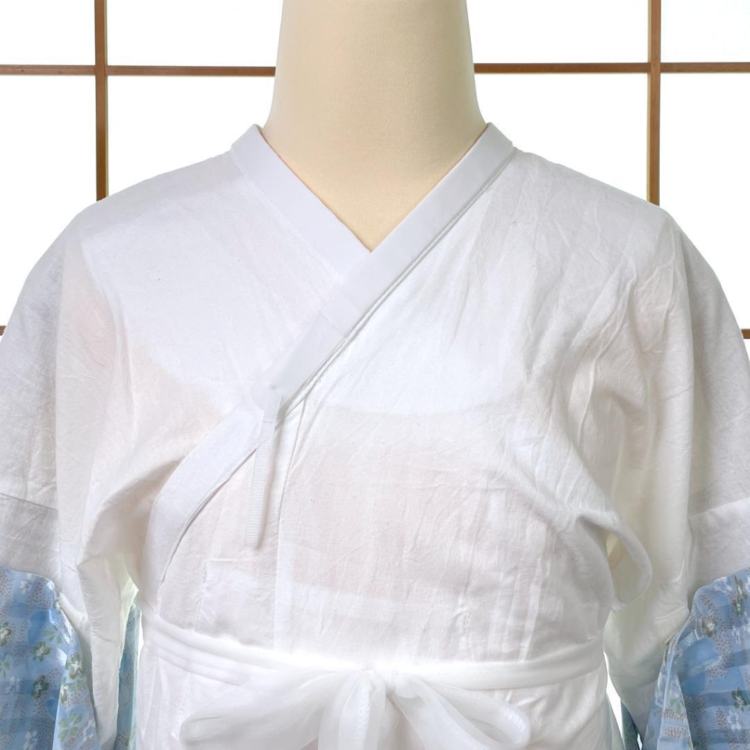 美容ランジェリー 替え袖 セット 装道 Lサイズ 桜柄 水色 着物 A-2332