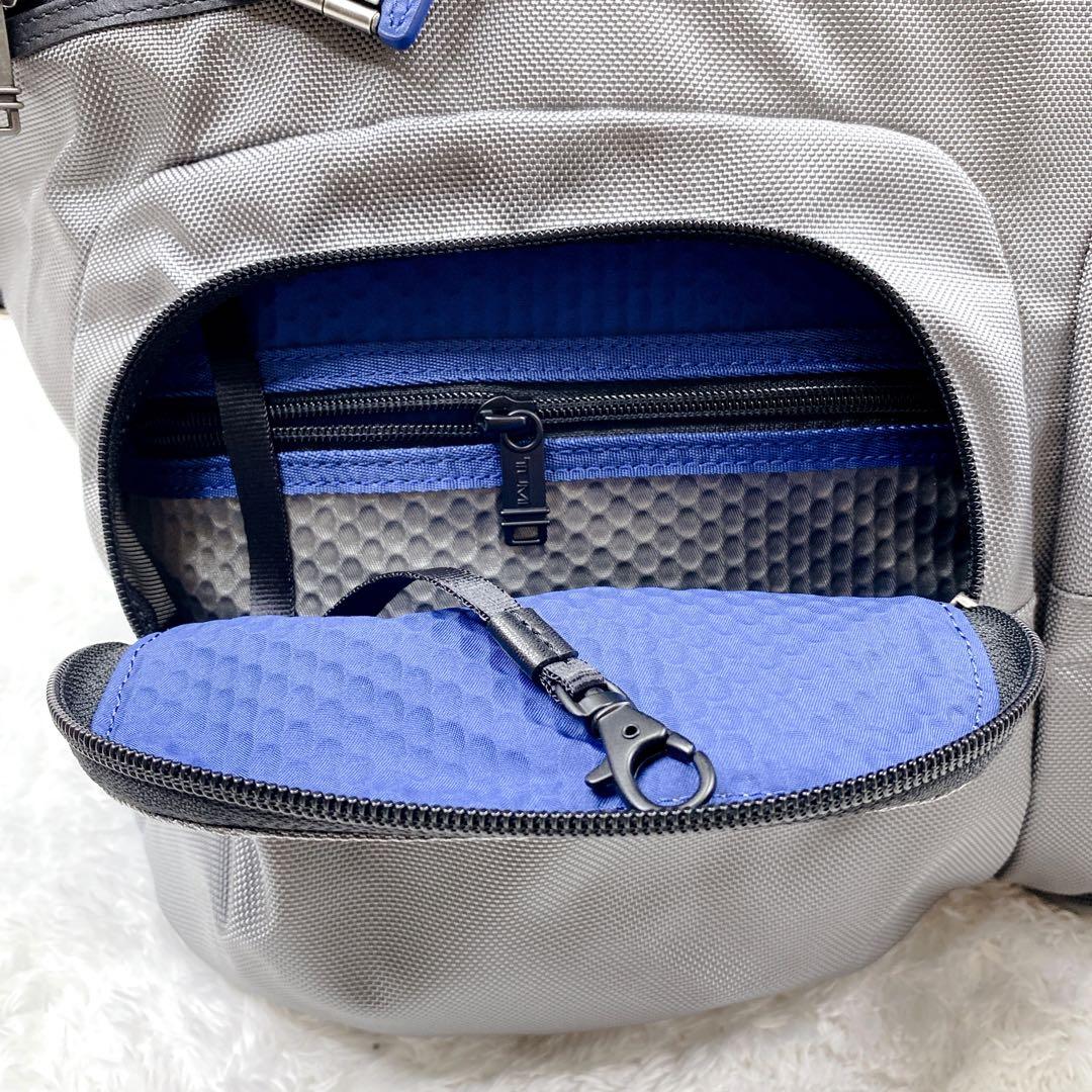 極美品 TUMI 2way ボストンバッグ ブルー グレー 稀少カラー 大容量