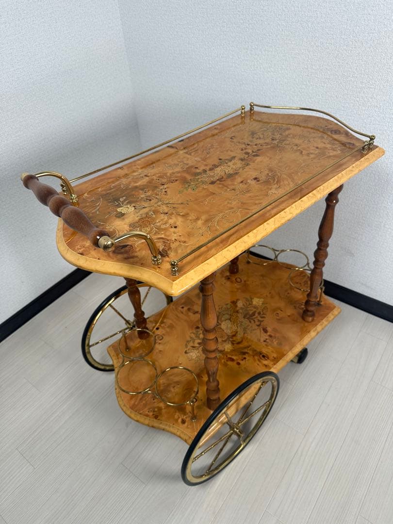 キッチンワゴン イタリア製 象嵌 高級 ※i1※