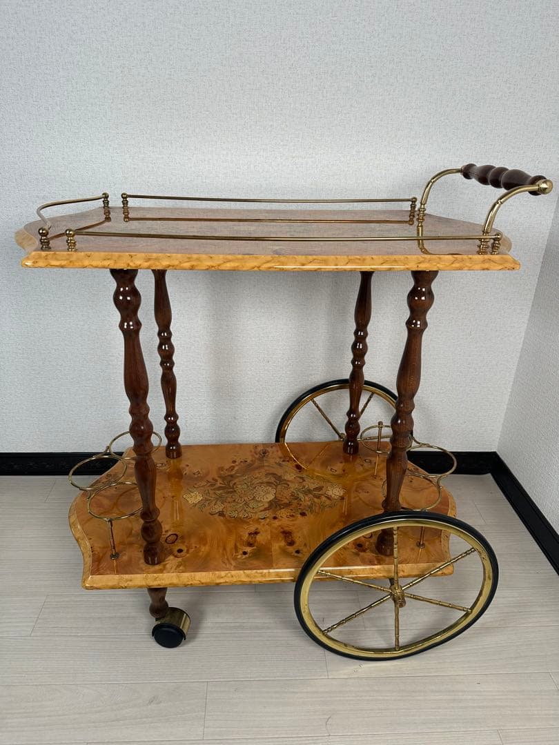 キッチンワゴン イタリア製 象嵌 高級 ※i1※